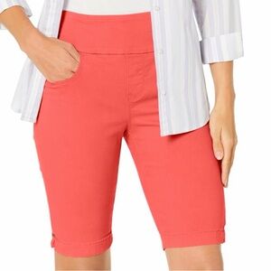 Gloria Vanderbilt Amanda Pull On Women’s Bright Orange Bermuda Shorts  Size 16